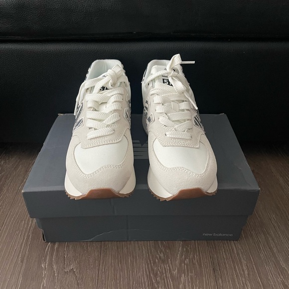 ❌SOLD❌ New Balance 574 Plus Sea Salt Animal Print (Women's) - Picture 2 of 8